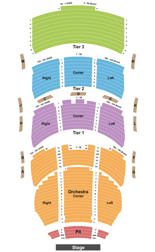 Eccles Theater & Juliet Seating Chart